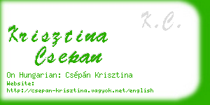 krisztina csepan business card